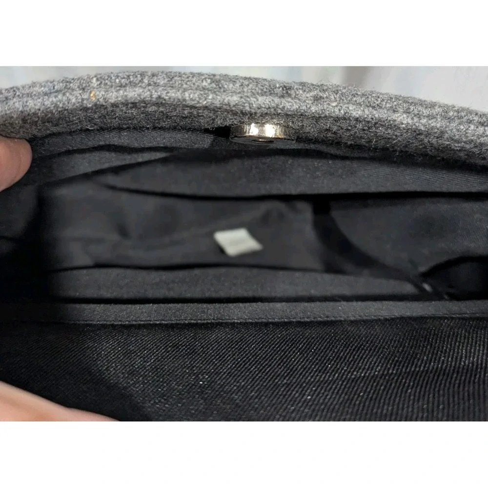 Kate Spade Vintage Gray Wool Felt Hobo Shoulder Bag‎ Magnetic Closure